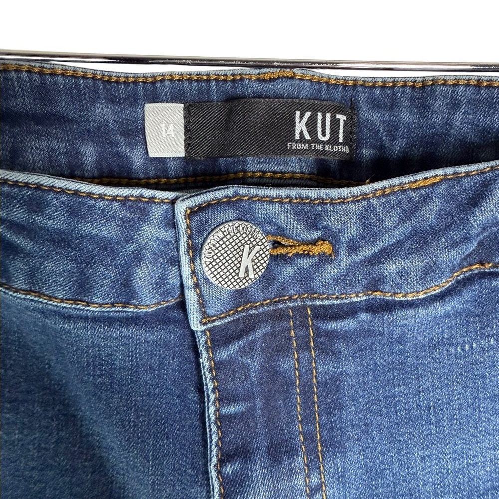 Kut From The Kloth Denim Jeans Women’s 14 Mid Rise Ankle Skinny Medium Wash Blue - Picture 2 of 4